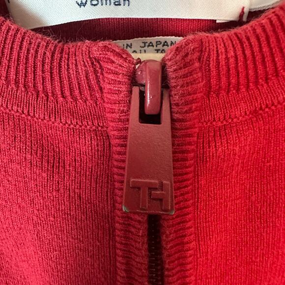 Tommy Hilfiger vintage cardigan, red blue white Tommy line zip front plus size - Picture 2 of 10